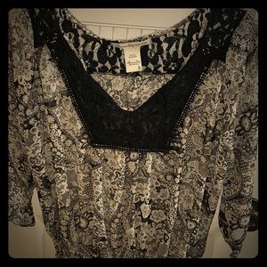Floral and Sheer Dress Blouse